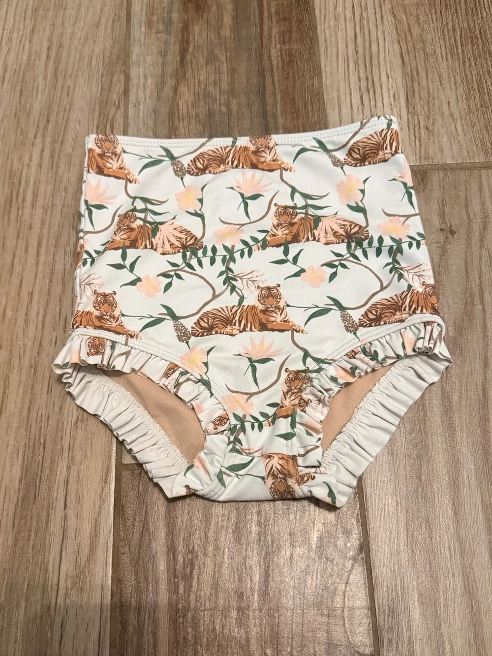 Kortni Jeane Mini Tigers Ruffle Around the Bottom Swim Bottoms